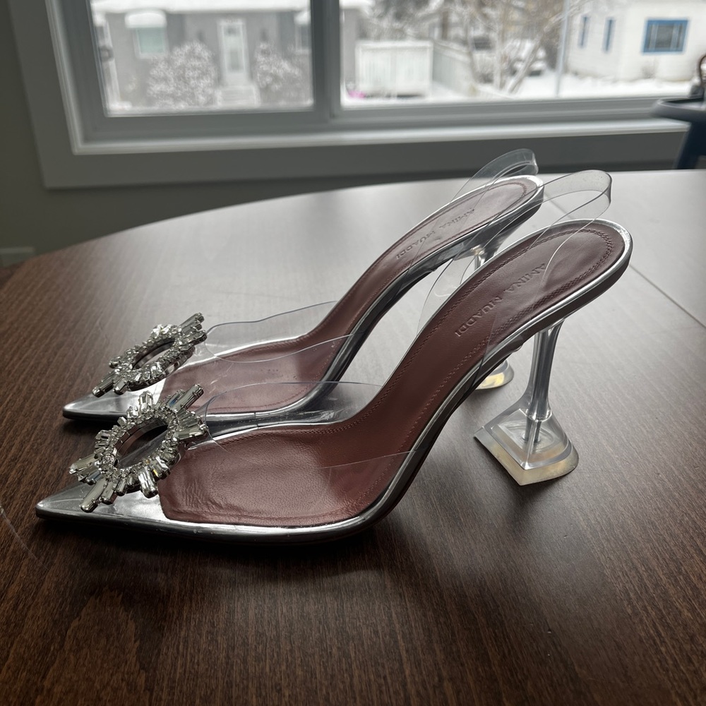 Amina Muaddi Begum Crystal-Embellished PVC Pumps